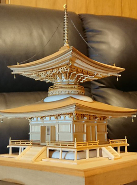 日本木制手工拼装woodyjoe1/50石山寺多宝塔立体益智模型礼物玩具