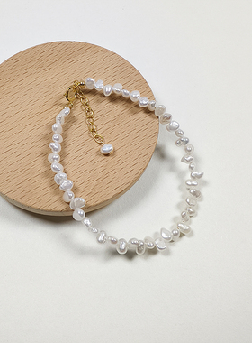 巴洛克天然淡水珍珠手链不规则花瓣错位小珍珠手串轻奢小众高级感