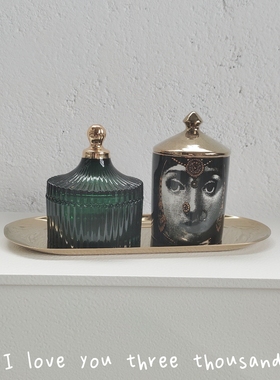 复古墨绿软装玻璃装饰罐