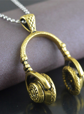 耳机钛钢项链吊坠首饰品