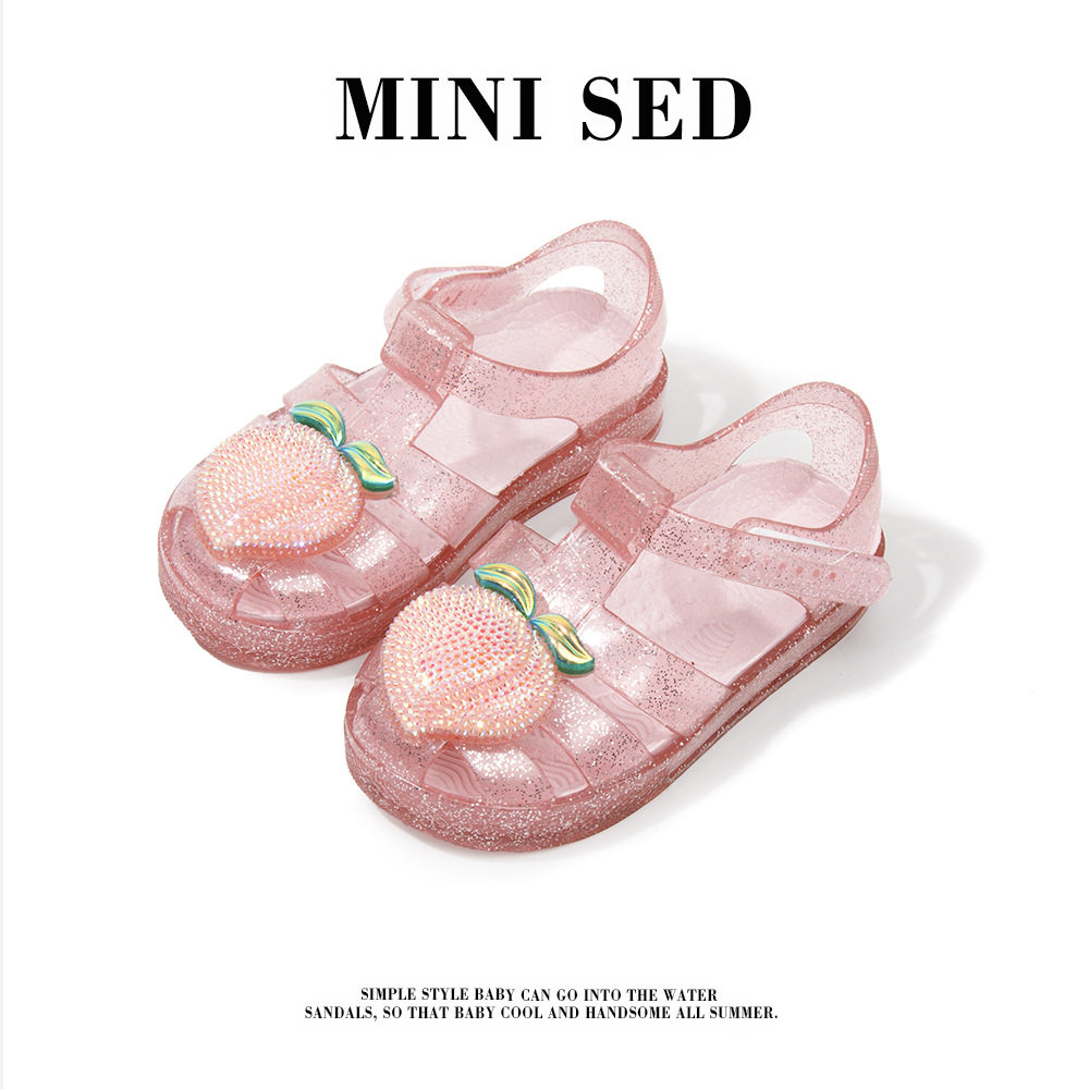 正版儿童凉鞋夏季新款沙滩鞋时尚镂空甜美果冻鞋kids shoes
