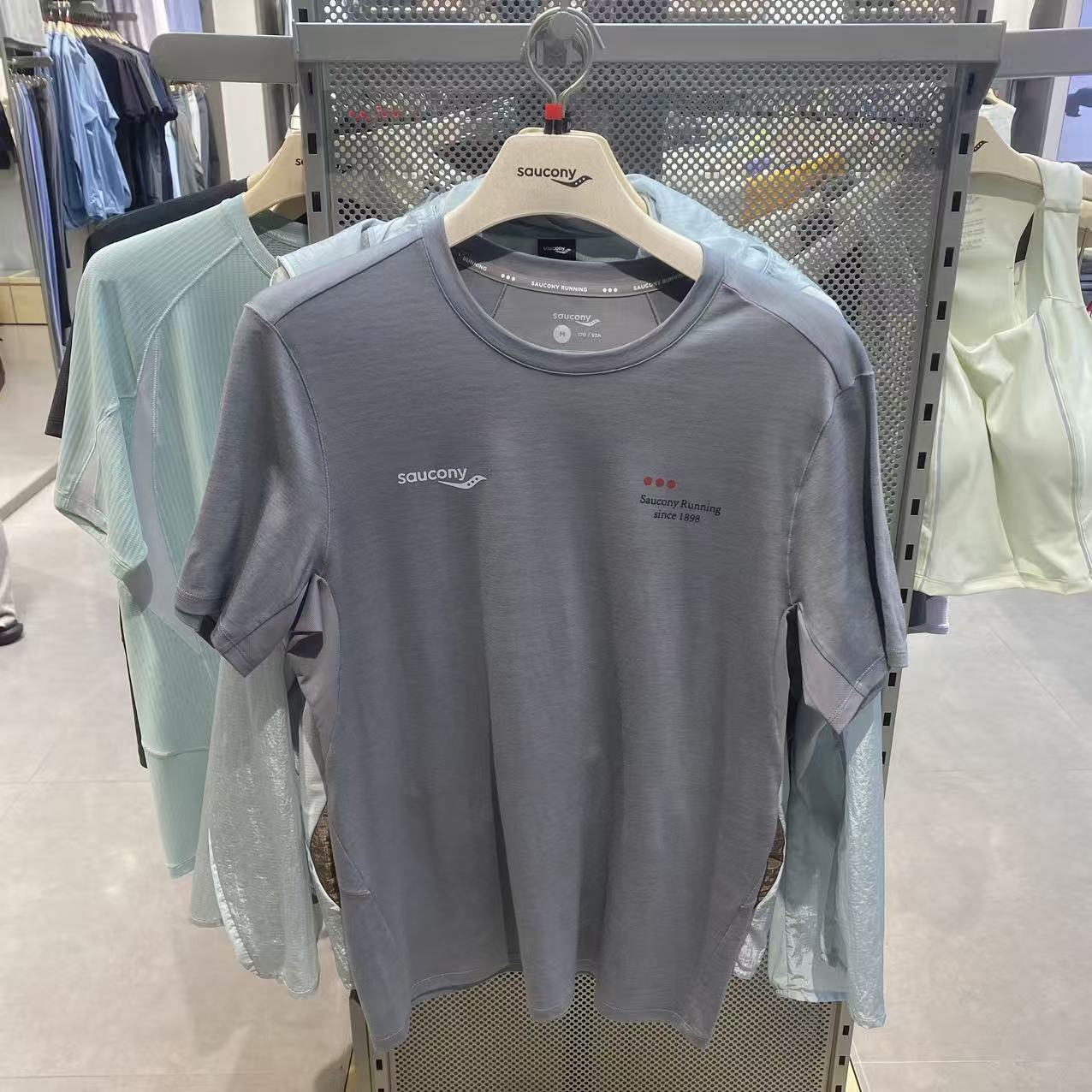 Saucony索康尼美利奴羊毛男子透气运动休闲圆领短袖SA2250ST63T