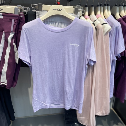 Saucony索康尼女子抗菌抗静电美利奴羊毛短袖针织衫SA1269ST31T