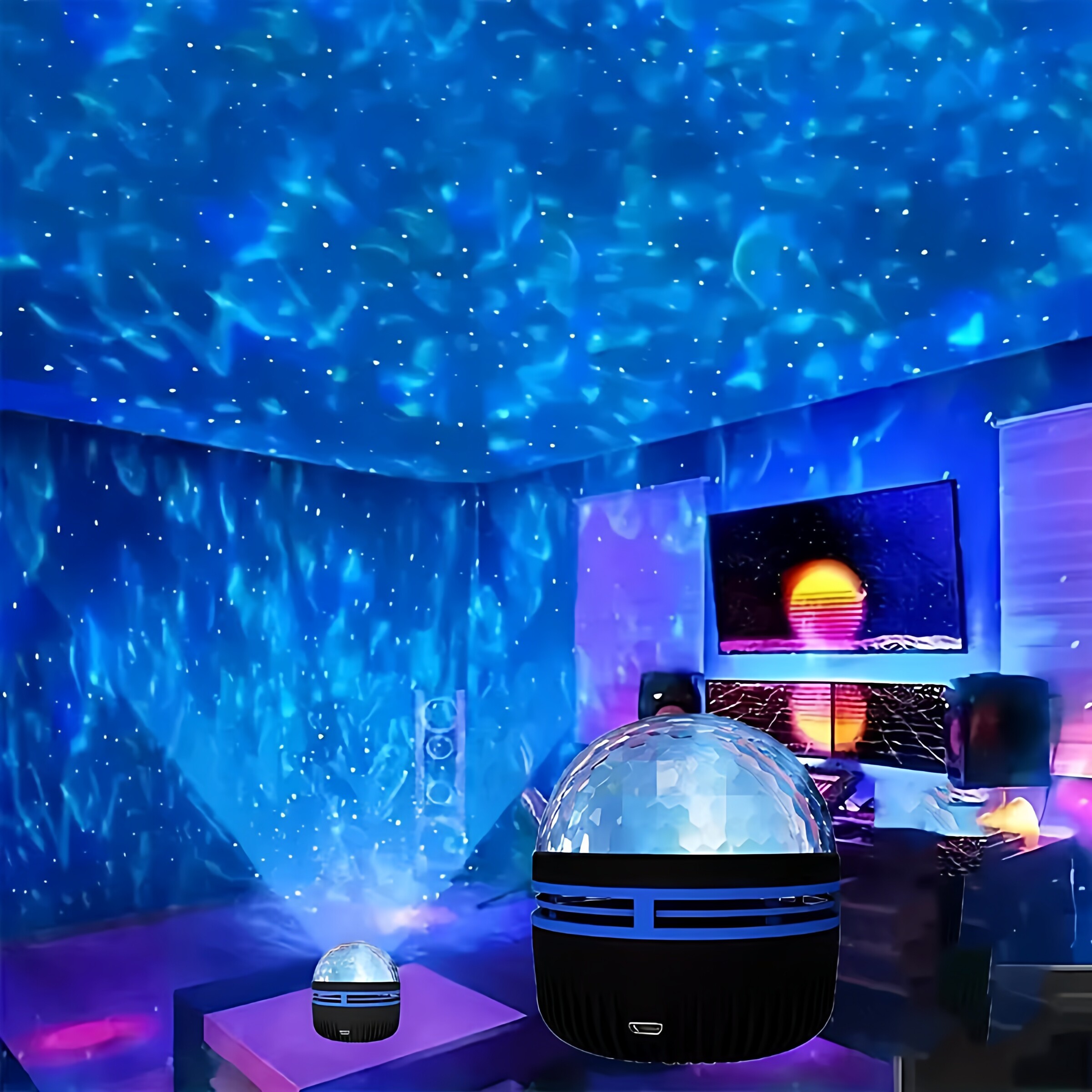 网红星空灯卧室投影灯水波纹床头浪漫小夜灯北极光满天星氛围灯,家装灯饰光源,投影灯,淘宝优惠券,粉丝福利购,淘宝优惠卷