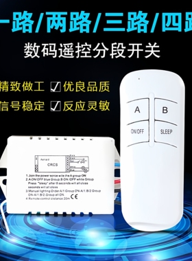 灯具220V通用遥控一二三四路数码遥控器智能分段开关厂家直销家用