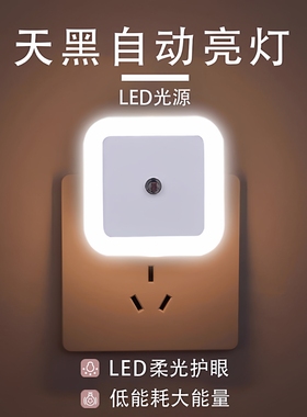 小夜灯插电感应灯夜光灯卧室led灯具床头婴儿儿童睡觉壁灯节能灯