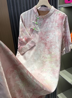 【朝花夕拾】 新中式优雅花萝显瘦连衣裙