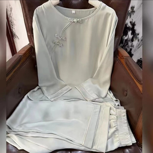 【家居服女款】高端定制-新款中式睡衣家居服圆领长袖睡衣宫廷风