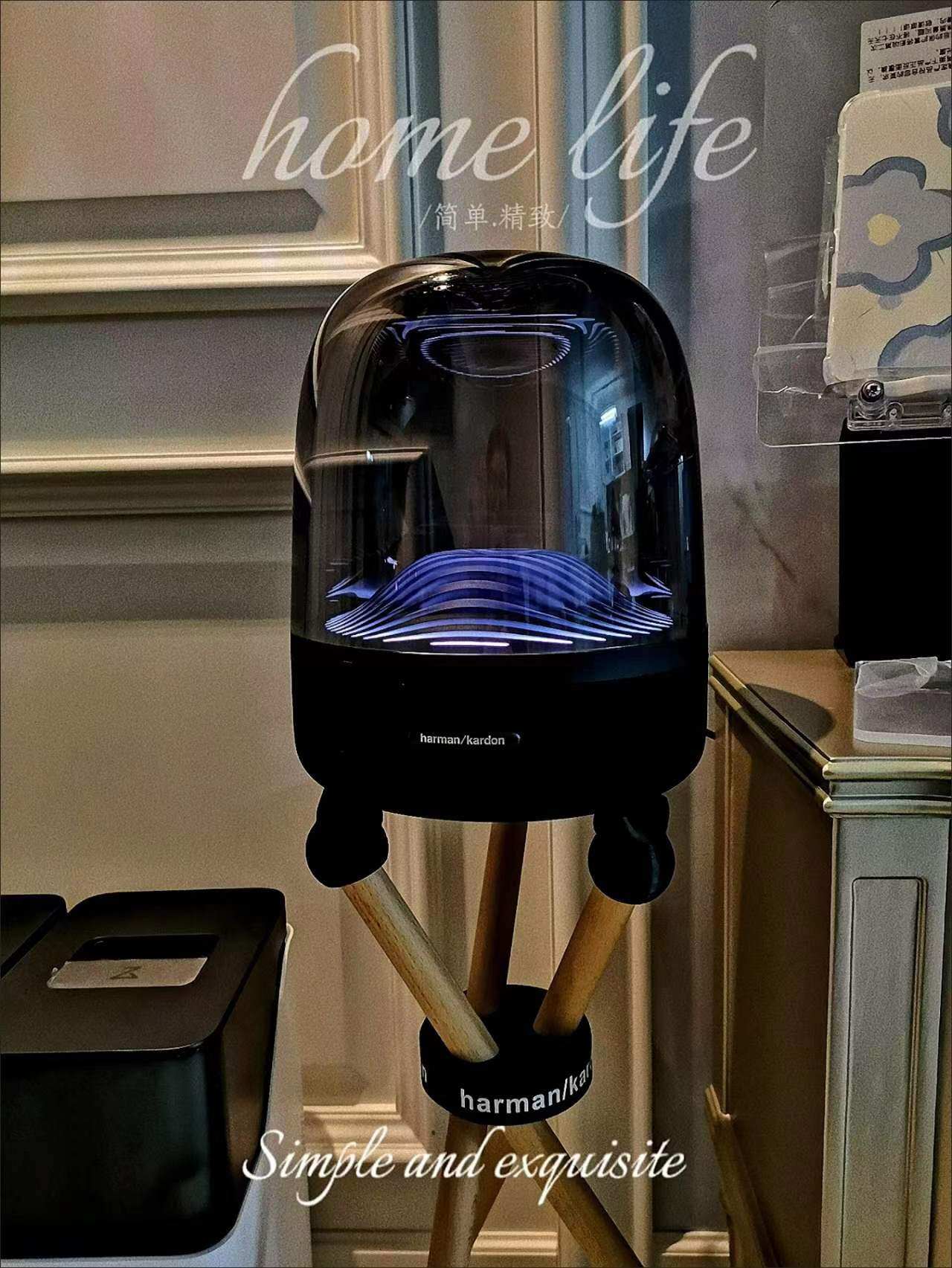 适用哈曼卡顿琉璃2/3/4水晶4主机音箱实木加厚防滑音响支架落地架