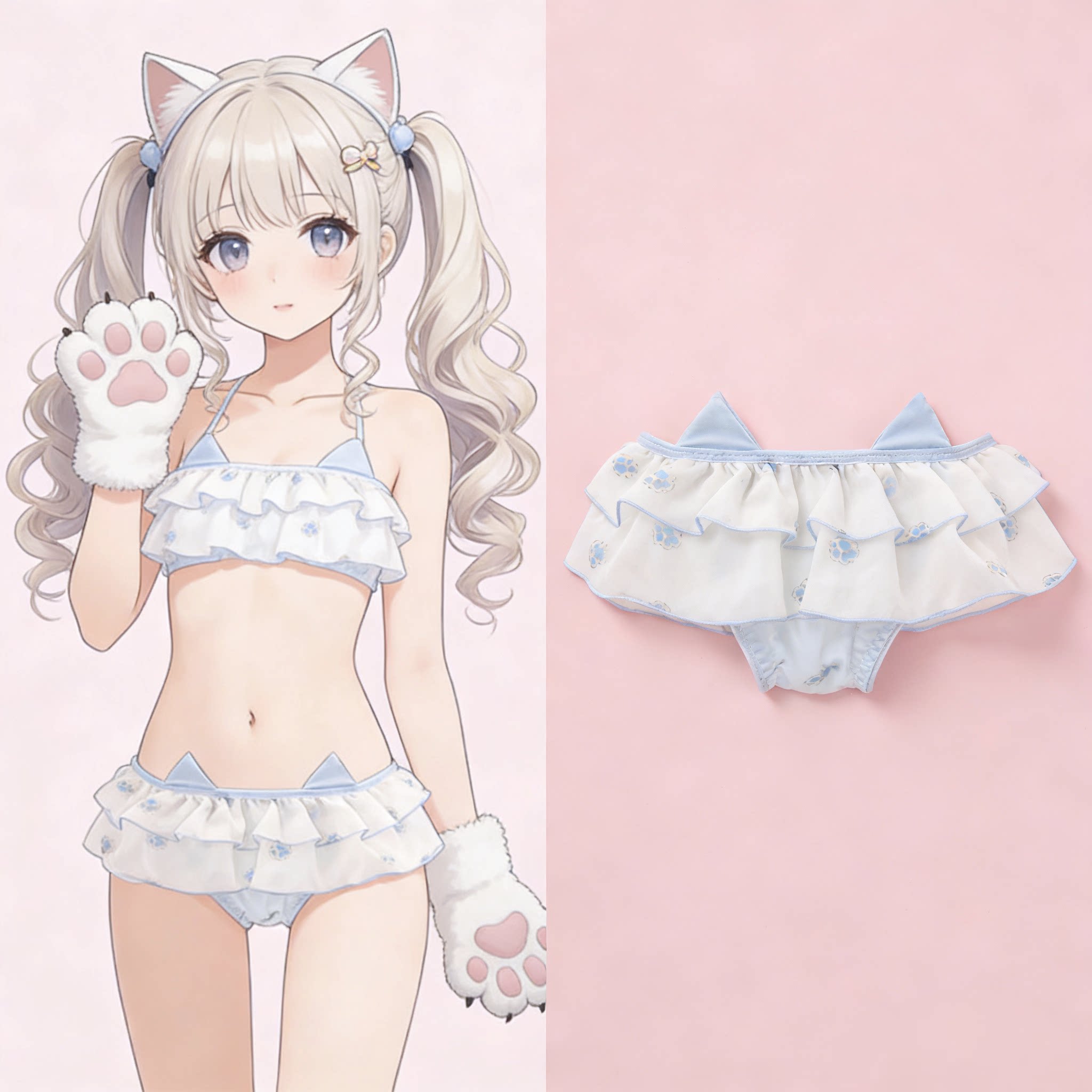 4028小葱内衣新款猫爪裙边内裤少女心三角裤可爱牛奶丝胖次二次元