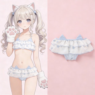4028小葱内衣新款猫爪裙边内裤少女心三角裤可爱牛奶丝胖次二次元