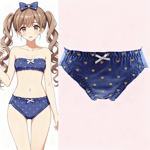 4934新款烫金牛奶丝中腰少女内裤