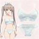 夏 蓝色无钢圈薄杯文胸套装 1751新款 甜美日系三角杯少女心二次元