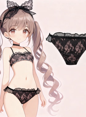 47410日系可爱飞边内裤女牛奶丝网纱蕾丝舒适胖次少女蝴蝶粉白黑