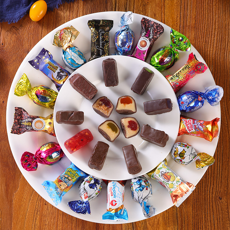 46条码正宗巧克力糖果俄罗斯原装进口混合糖婚庆喜糖食品500g