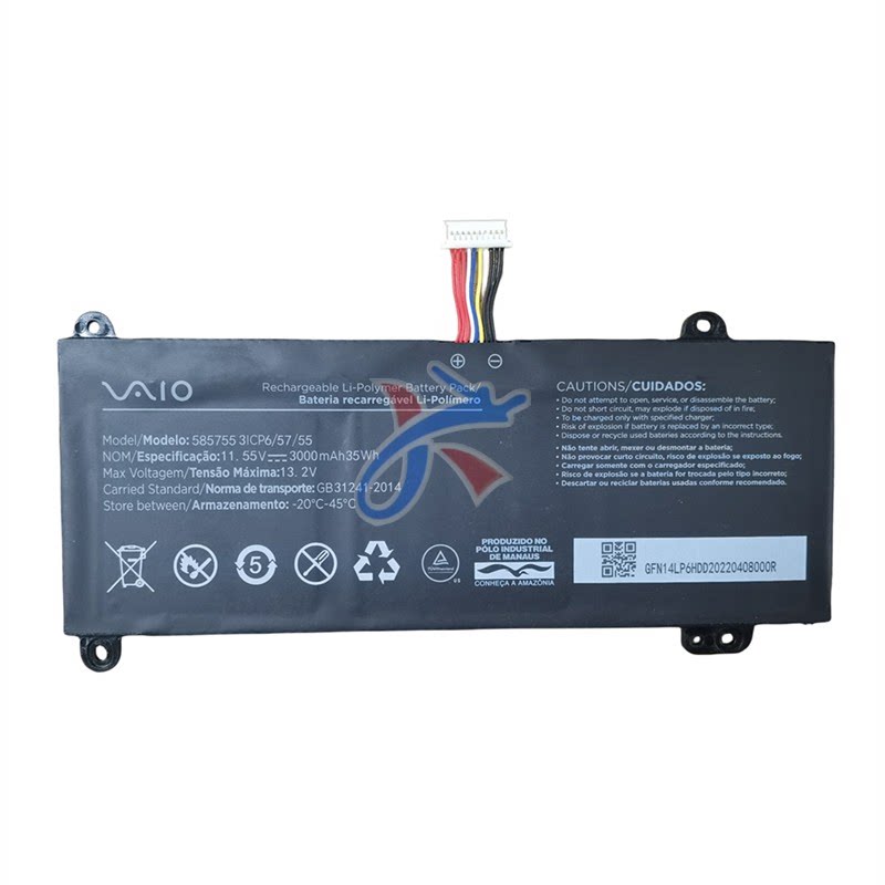 585755适用于viao索尼SONY展基笔记本电脑电池11.55V3000MAH