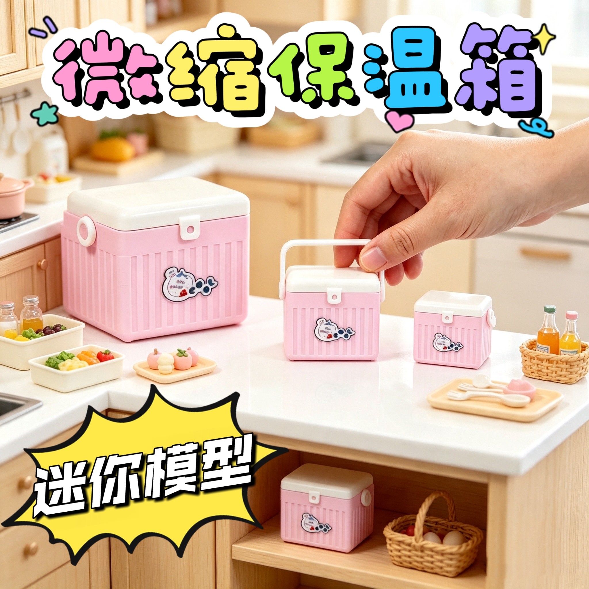 迷你微缩保温箱模型食玩摆件bjd娃屋ob场景装饰