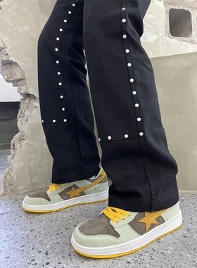 代人赎罪 vibe风韩潮小众骨头印花板鞋ins超火原创休闲运动鞋男冬