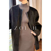 Zoehope 25轻奢进口baby拉贡羊皮毛一体圆领中长款 皮草Lacon外套