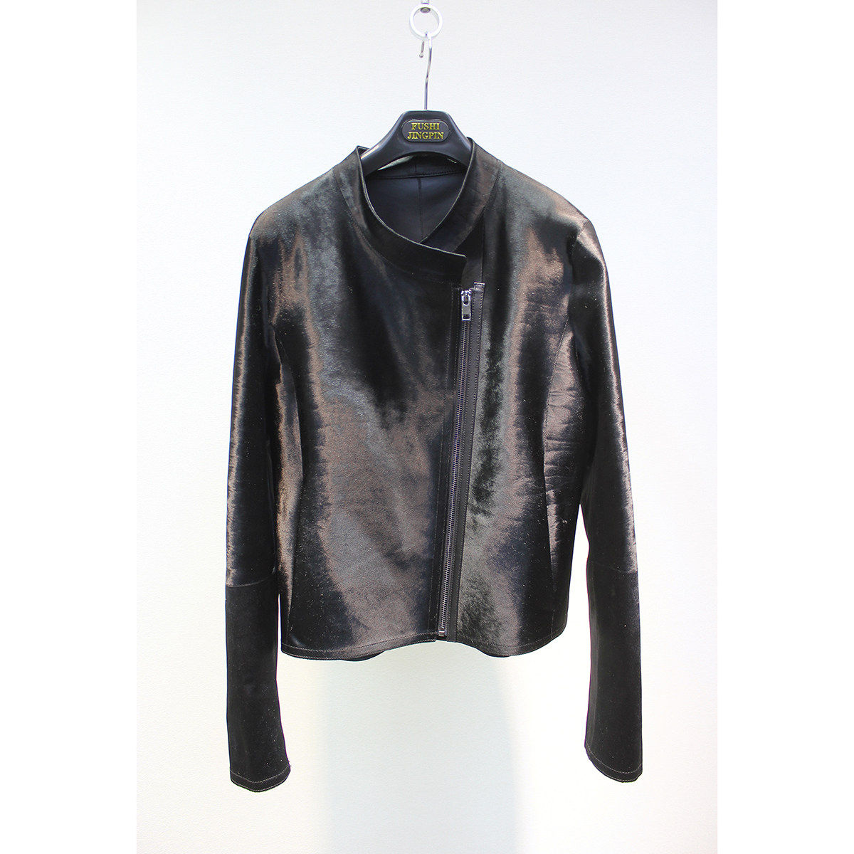 Zoehope新西兰进口胎牛皮毛一体轻奢立领修身显瘦皮草外套新款