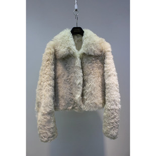 西班牙托斯卡纳羊皮毛一体简约百搭年轻款短款皮草外套女