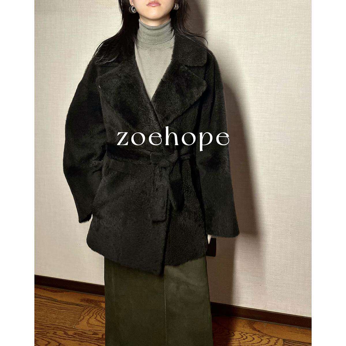 Zoehope鼎奢Lacon 小奶羔拉贡羊皮毛一体复古奢暖经典皮草外套女
