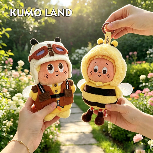 KUMO LAND星星人包包挂件小蜜蜂毛绒公仔书包挂饰钥匙扣日本代购