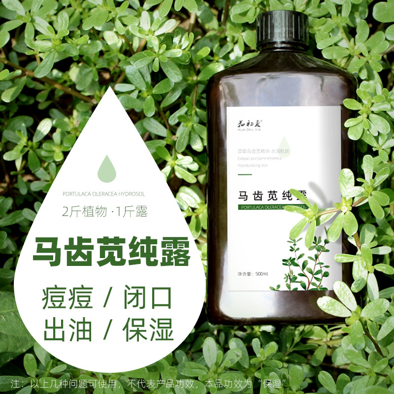 500ml野生马齿苋纯露花水晒后湿敷爽肤水闭口痘痘出油毛孔大受损