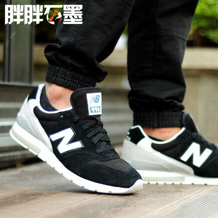 胖胖石墨 New Balance NB 996复古休闲跑鞋麂皮黑白 MRL996JV-封面