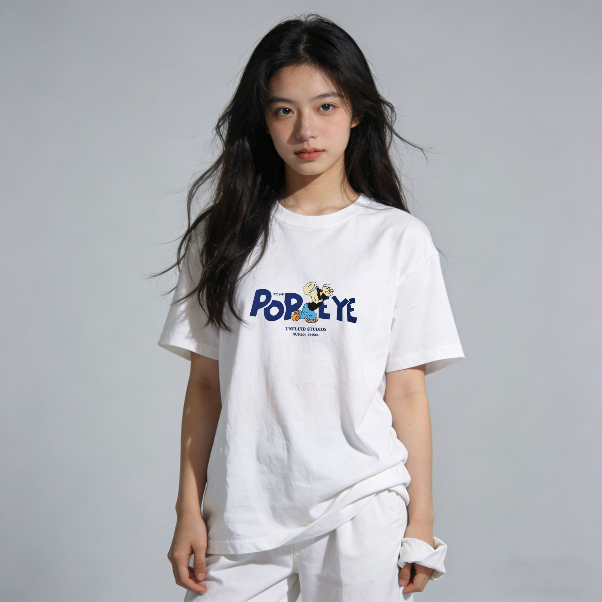 夏季纯棉美式短袖t恤女宽松圆领字母印花白色学生显瘦上衣休闲风