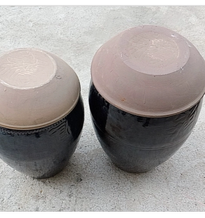 金斗骨灰缸土陶缸骨坛配盖直金寿老缸龙凤吉迁坟用骨缸大小金土黑