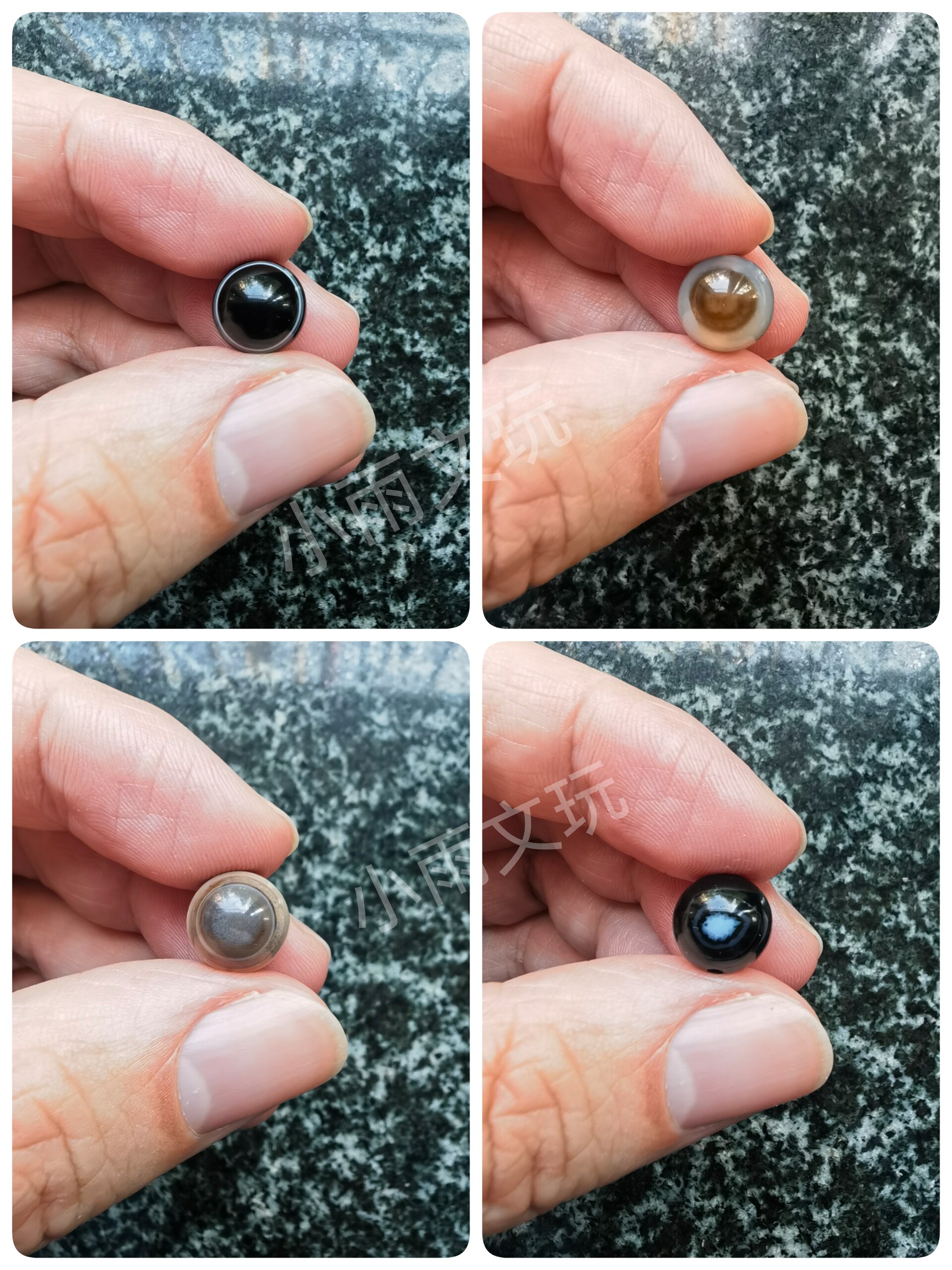 0一线药师缠丝黑玛瑙10mm圆珠天眼珠多宝天珠对珠散珠羊眼