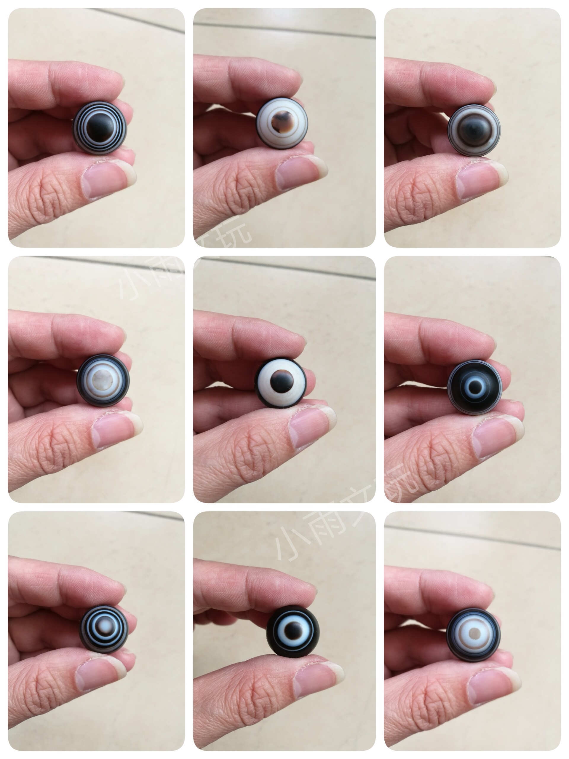 天然2.0一线药师珠缠丝黑玛瑙20mm圆珠天眼珠多宝天珠散珠羊眼