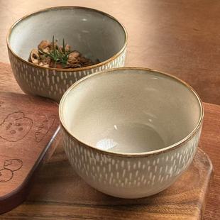 复古陶瓷米饭碗窑变5寸饭碗早餐酸奶碗高级感沙拉碗早餐燕麦碗