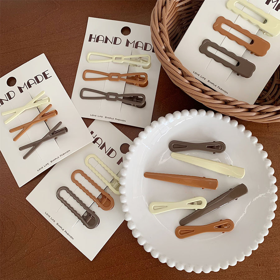 金属大号奶咖色鸭嘴夹前额侧边洗脸专用发夹发卡基础百搭尖嘴鸭夹