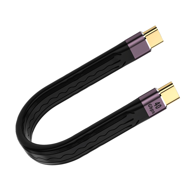 双头Type-C公对公Gen2硬盘USB 4短线40G短线FPC软板100W充电雷电3