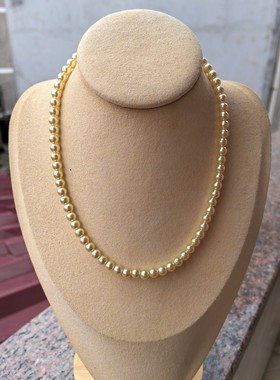 倪妮同款施家茶金色强光珍珠项链女小众高级感米粒锁骨链颈链饰品