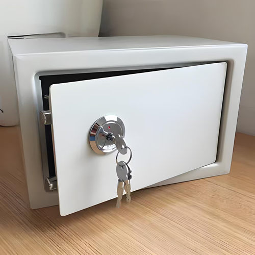入墙迷你办公带锁铁盒机械保险箱