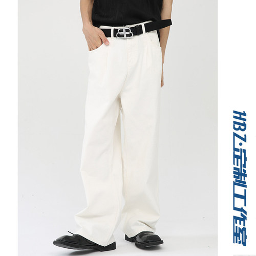 拉链复古四季宽松老爹裤拖地裤