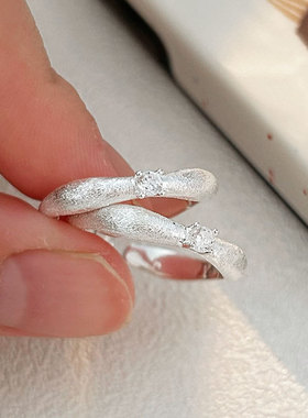 持恒韩国韩版闪沙锆石戒指女S925纯银2026新款轻奢冷淡风高级指环