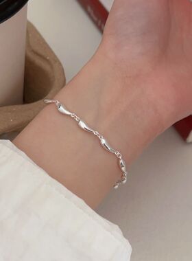 持恒S925纯银小水滴手链女韩国东大门高定个性百搭气质高级感手饰