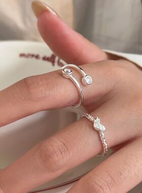 持恒S925纯银爱心戒指女2026新款日韩轻奢简约精致镶石指环高级感