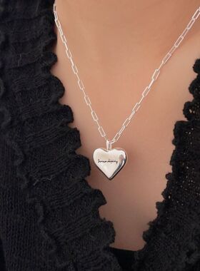 持恒S925纯银简约百搭爱心项链女2026年韩版春夏新款心形锁骨链