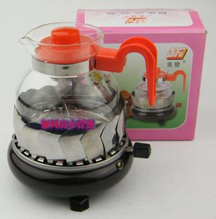 包邮吉发酒精炉可调防风罩野营茶 耐火玻璃壶方便携带 配玻璃壶