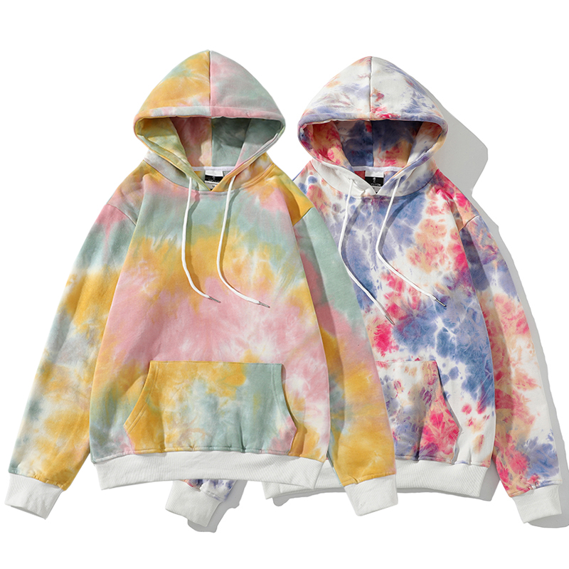 原创染色加绒复古民族扎染套头