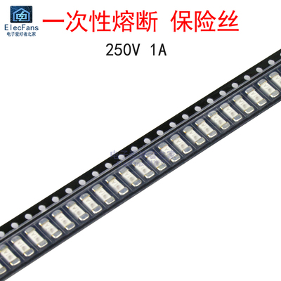 (5个)贴片慢熔断保险丝250V1A