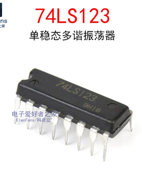 直插74LS123 DIP-16 单稳态多谐振荡器 双可重触发器 HD74LS123P