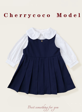 CHERRYCOCO女童套装秋季新款女宝宝洋气学院风MIU系衬衣裙二件套