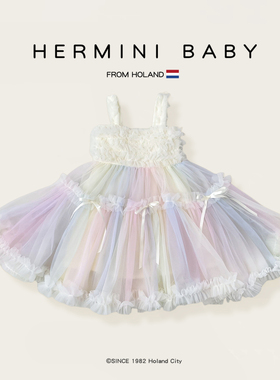 CHERRYCOCO女童夏季连衣裙25新款儿童在逃公主彩色网纱拼接吊带裙