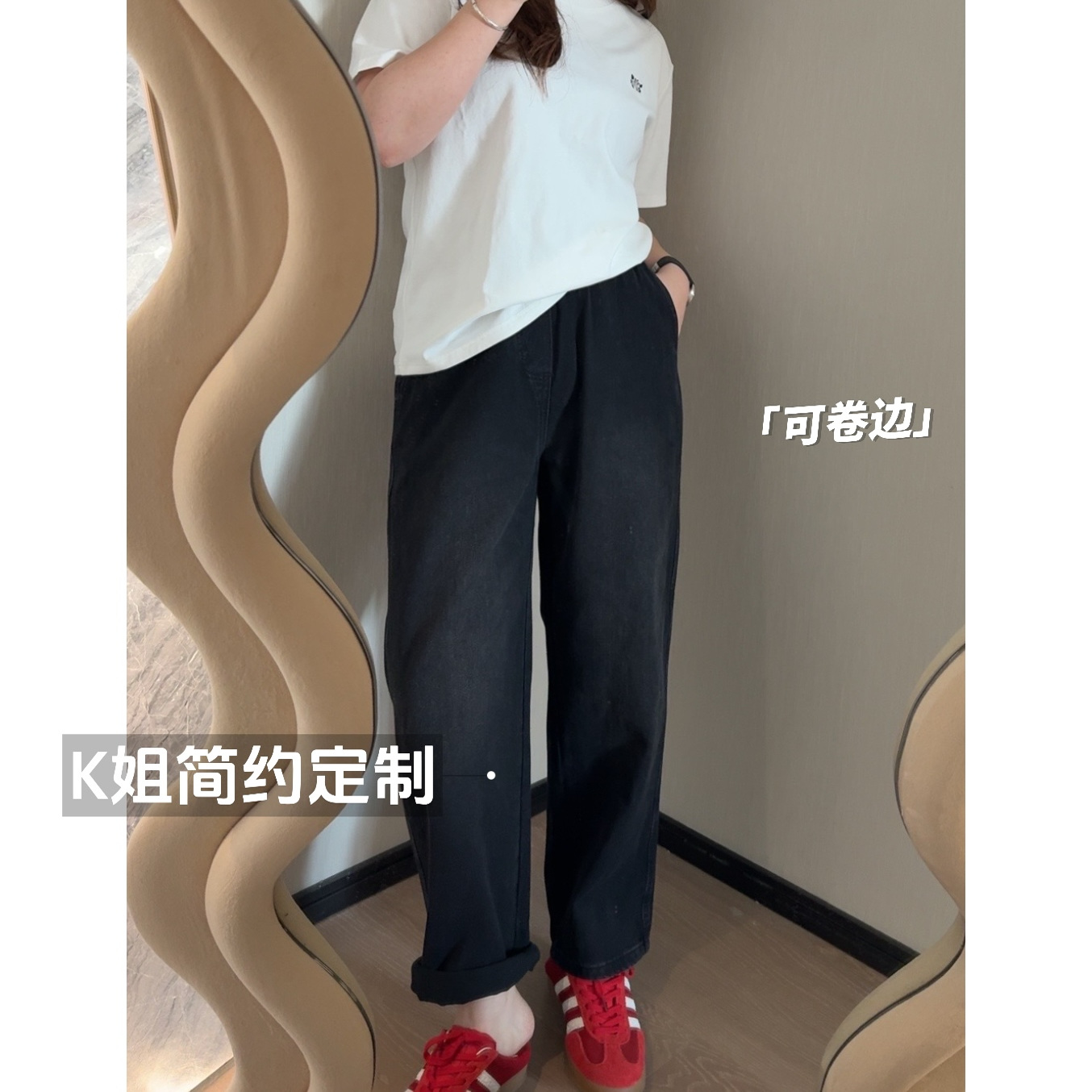 2025新款高腰显瘦直筒牛仔裤